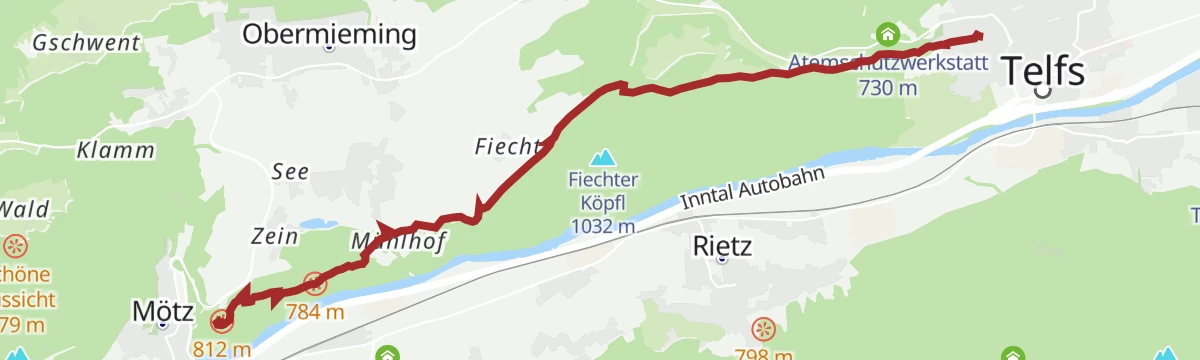 Route map: Besinnungsweg Mötz-Telfs